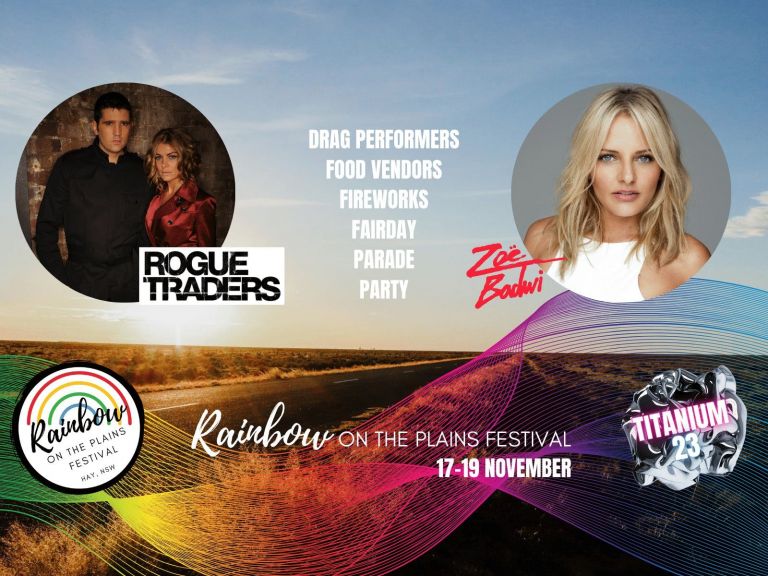 Rainbow on the Plains Festival featuring Rogue Traders, Zoe Badwi, Drag Performers & so much more