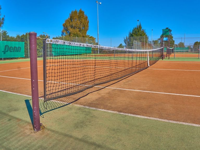 Close up of tennis court at Raworth Tennis Centre