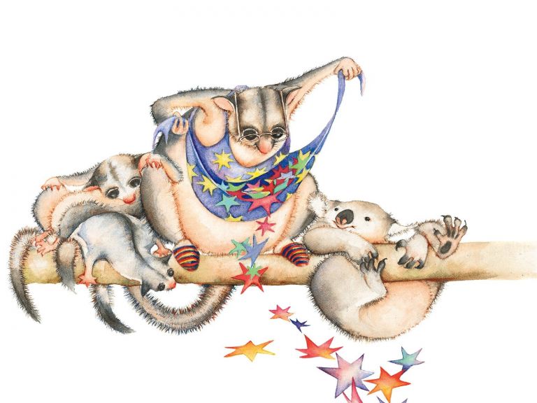 Possum Magic - Grandma possum with baby possums