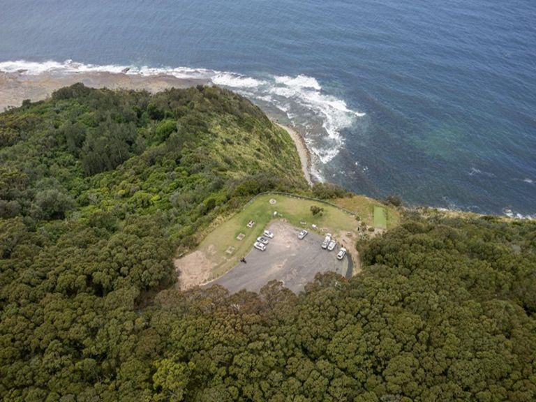 Aerial view of Crackneck Point lookout. Photo: John Spencer &copy; DPE