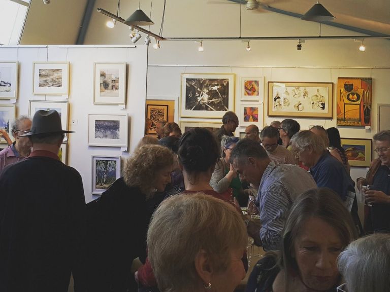 Blackheath Art Society crowded exhibition area