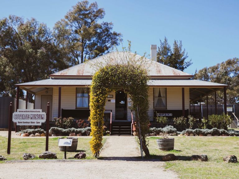 Exterior view of the Cottage Museum in the Rylstone and District Historical Society precinct