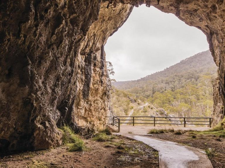 North Glory Cave entrance and Smugglers Passage, Yarrangobilly Caves, Kosciuszko National Park.