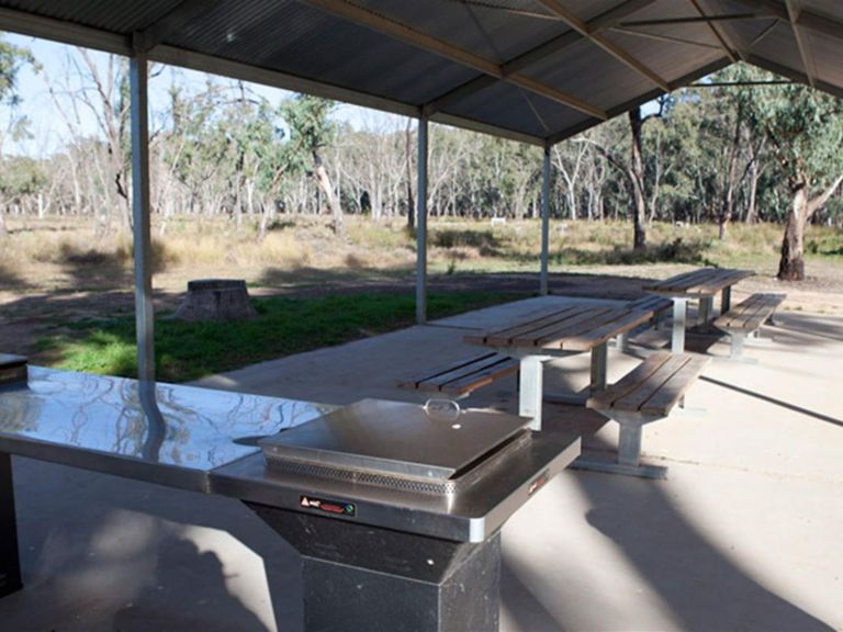 Barbeques in Yanga Woolshed picnic area. Photo: David Finnegan &copy; OEH