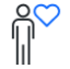 Image of person and a cartoon heart next to them