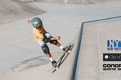 Young person on a skateboard
