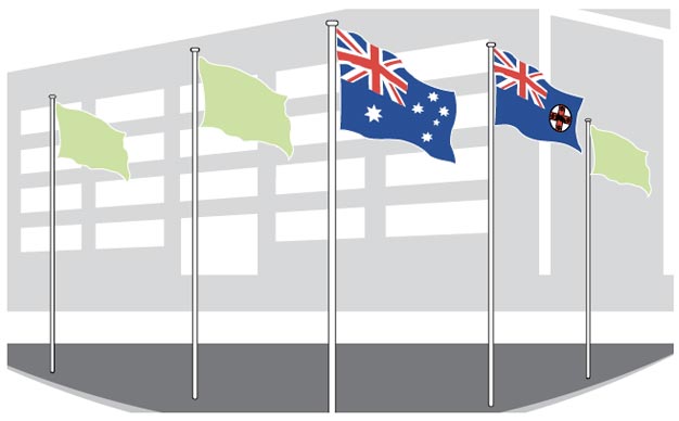 When displayed in a semi-circle