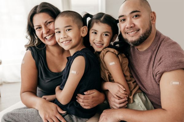 A family that has had their flu vaccinations