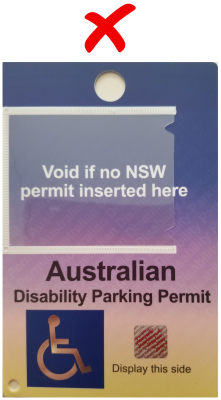 Incorrect way to display your permit