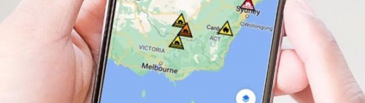 View of Hazards Near Me map on mobile phone
