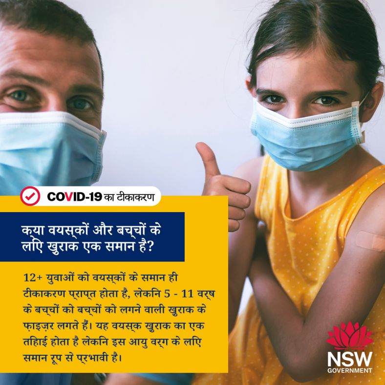 Hindi (हिन्दी) Social Media Tile Vaccination 5-11-2