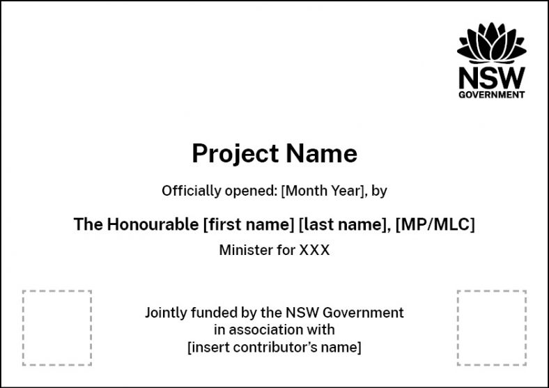 Template of plaque with multiple funders