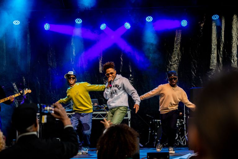 Rapper Mike Champion and the Cool performing at the 4E Hip Hop Festival in Sydney. Photo taken by Renae Saxby 